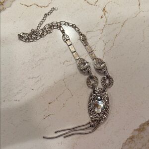 Elegant Silver Necklace with Crystal Accents
